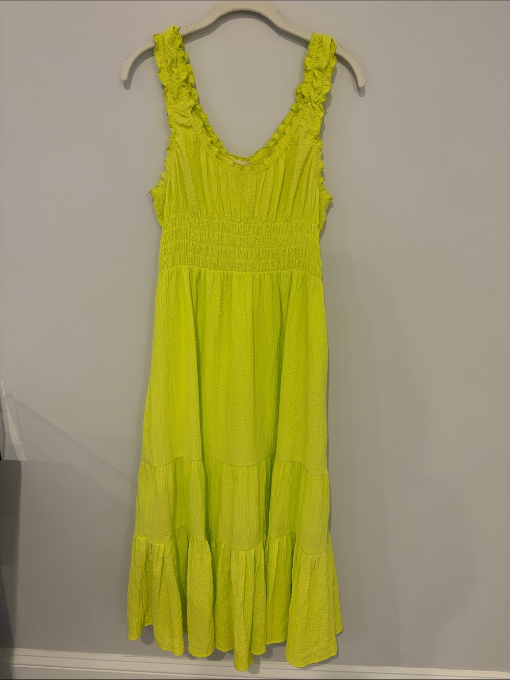 Urban Outfitters Neon Lime Textured Maxi Dress